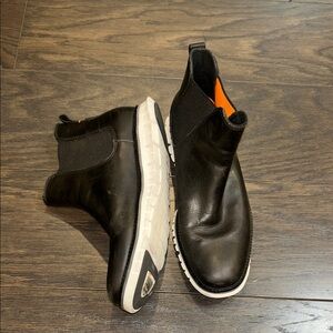 Black Leather Combat Boots